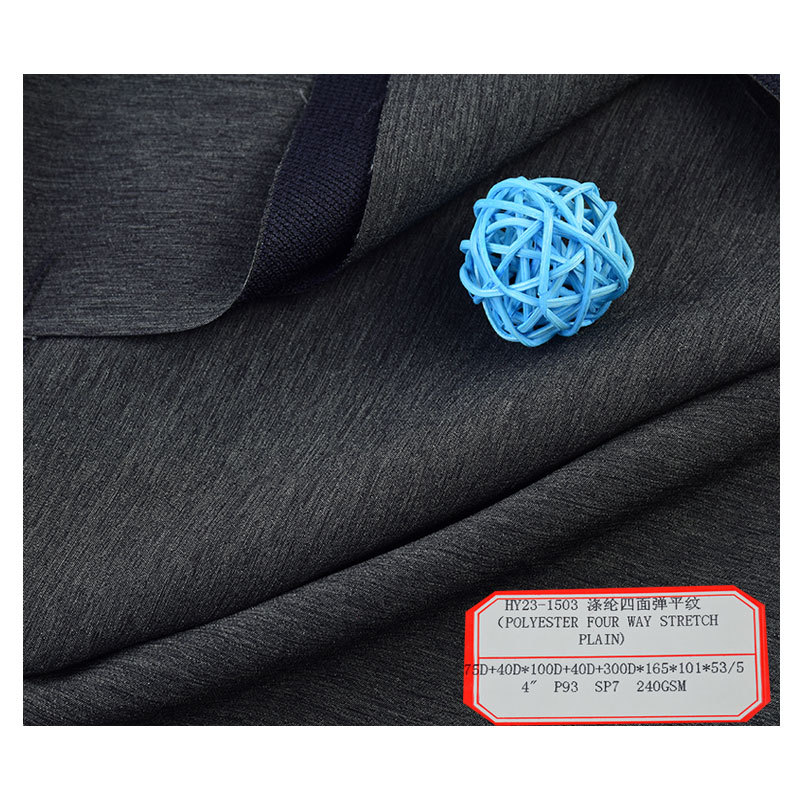 Polyester four-sided elastic Terry double-sided woven fabric autumn and winter sportswear mountaineering clothing outdoor clothing fabric hemp Gray
