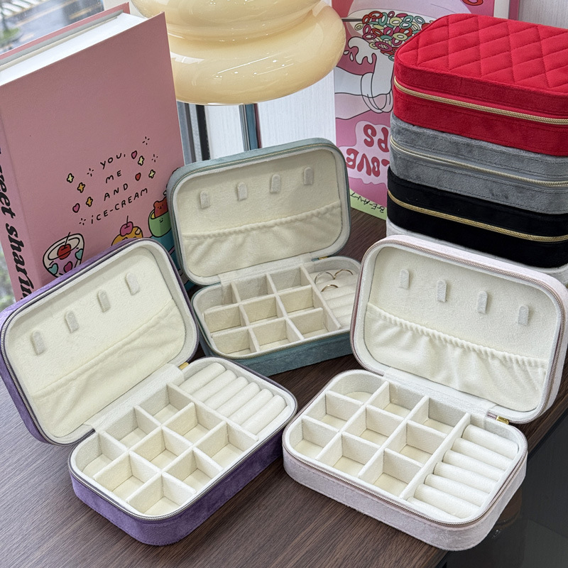 Cross-Border Simple Portable Jewelry Box Travel Jewelry Storage Bracelet Jewelry Earrings Storage Jewelry Box Ready for Sale