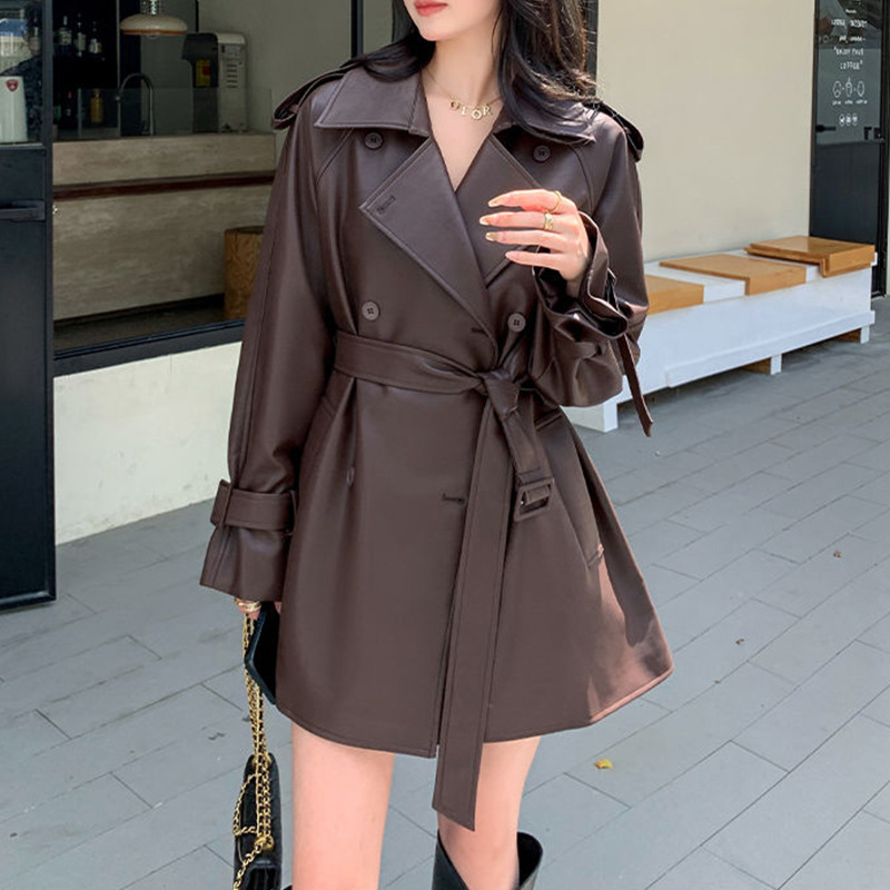 Picture of Maillard Brown Leather Jacket Women's 2025 New Korean Style Fashion Small Leather Jacket Autumn Leather Windbreaker Jacket Women