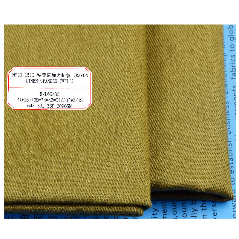 Elastic linen viscose fabric woven dyed cloth spring and autumn women's casual dress wide leg pants fabric