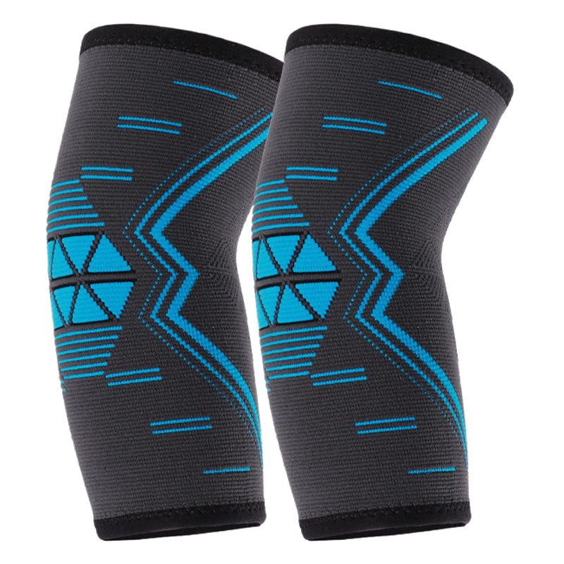 New Knitted Nylon Breathable Sweat-Absorbent Running Summer Sports Four-Sided Elastic Sports Elbow Pads and Arm Pads for Cycling Cross-Border