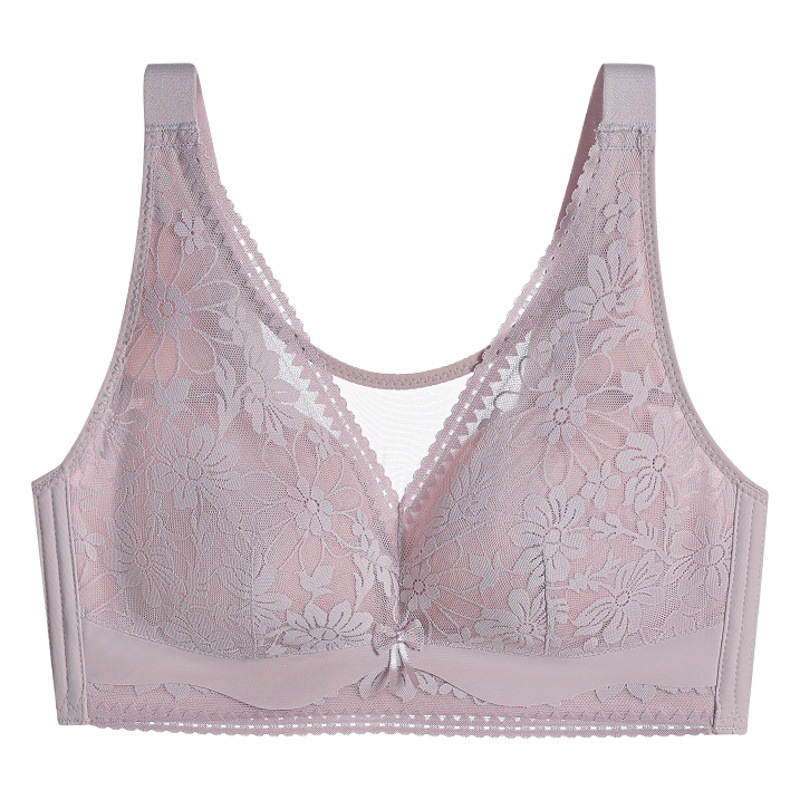 Big chest and small underwear women's thin wireless Full Cup push up breast collection anti-sagging chubby girl plus size bra
