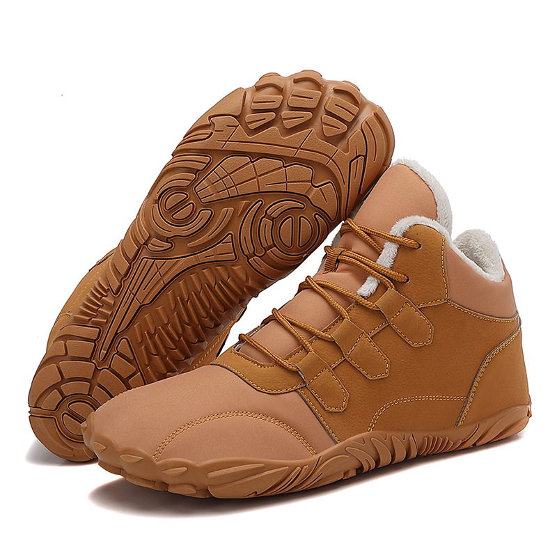 Picture of Foreign Trade Wide-Toe Long Plush Warm High-Top Cotton Shoes for Men, Outdoor Waterproof, Non-Slip, Wear-Resistant, Thickened Couple's Snow Boots for Hiking