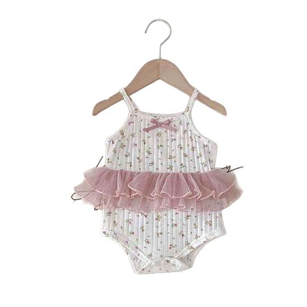 Picture of Baby's Thin Clothes Summer Sling Floral Dress Women's Baby's Stitching Western-style Bags Vest Bodice