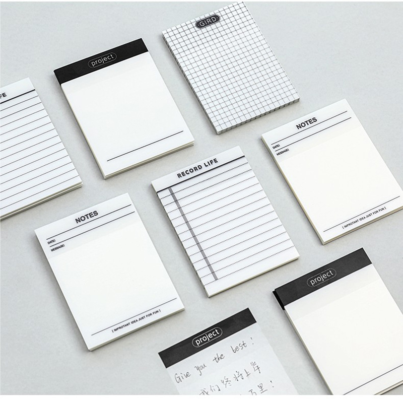 Transparent sticky note writable Mark PET waterproof Net red South Korea ins creative simple note paper note n times stickers