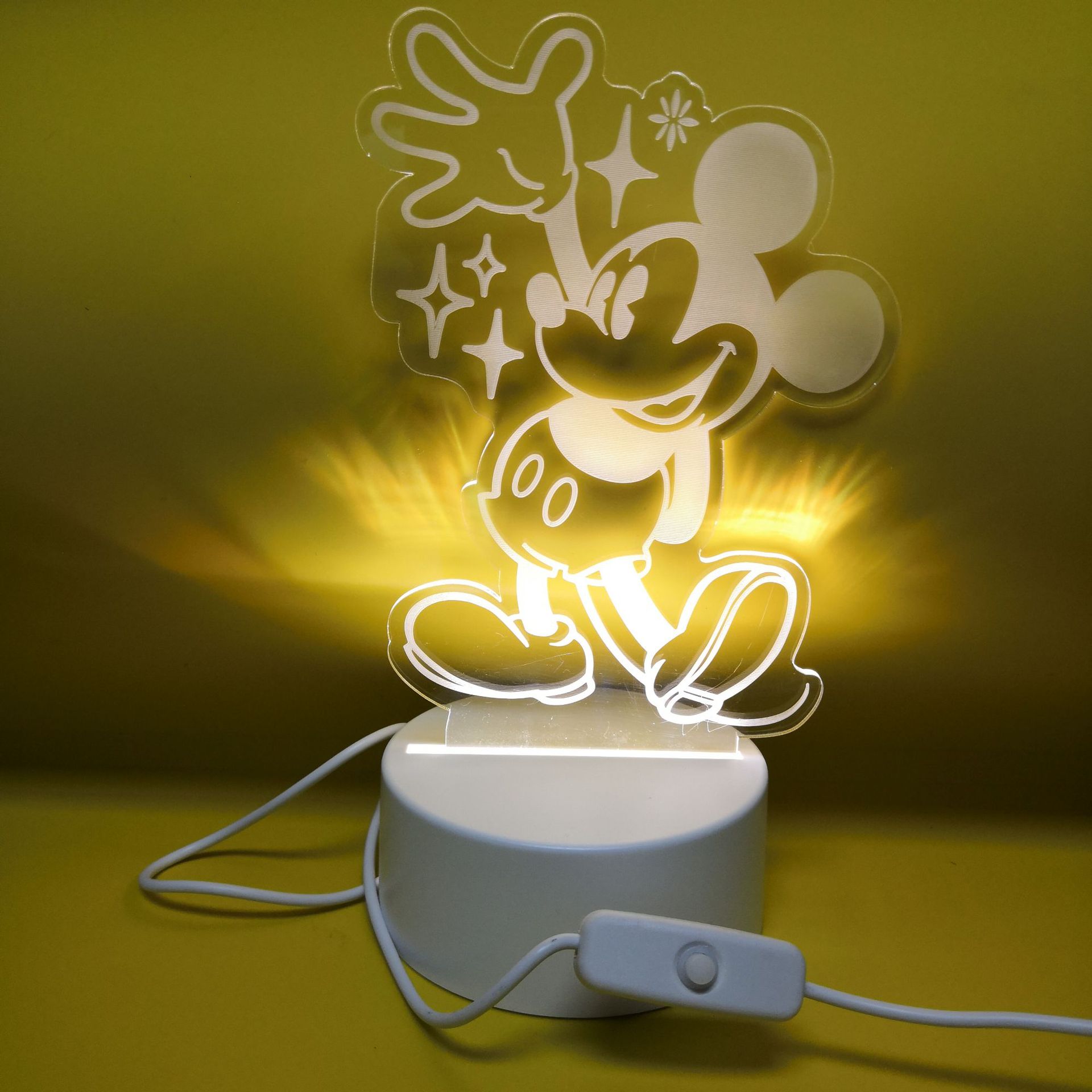 Picture of Wholesale explosions round 3D night light base wire acrylic three-color lamp board 3d night light lamp holder shell finished product