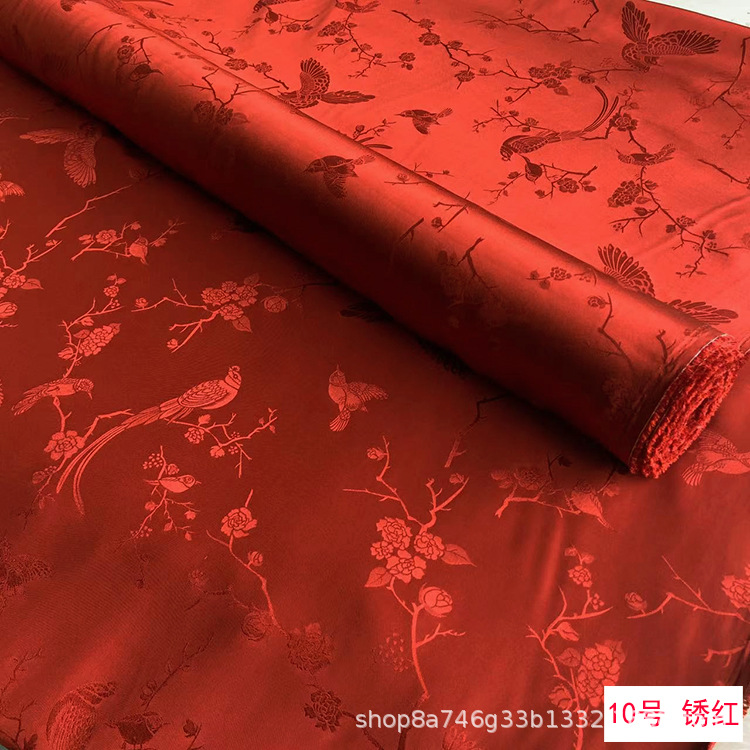 Picture of 30mm Jacquard Mulberry Heavy Satin Silk Fabric Jacquard Silk Chinese Clothing Cheongsam Han Dynasty Mulberry Fabric