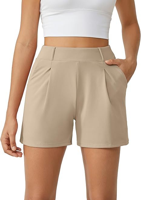 Picture of 2025 Amazon Women's Shorts Fashionable High Waist Casual Easiest for Match Summer with Pockets Fitness Sports Yoga