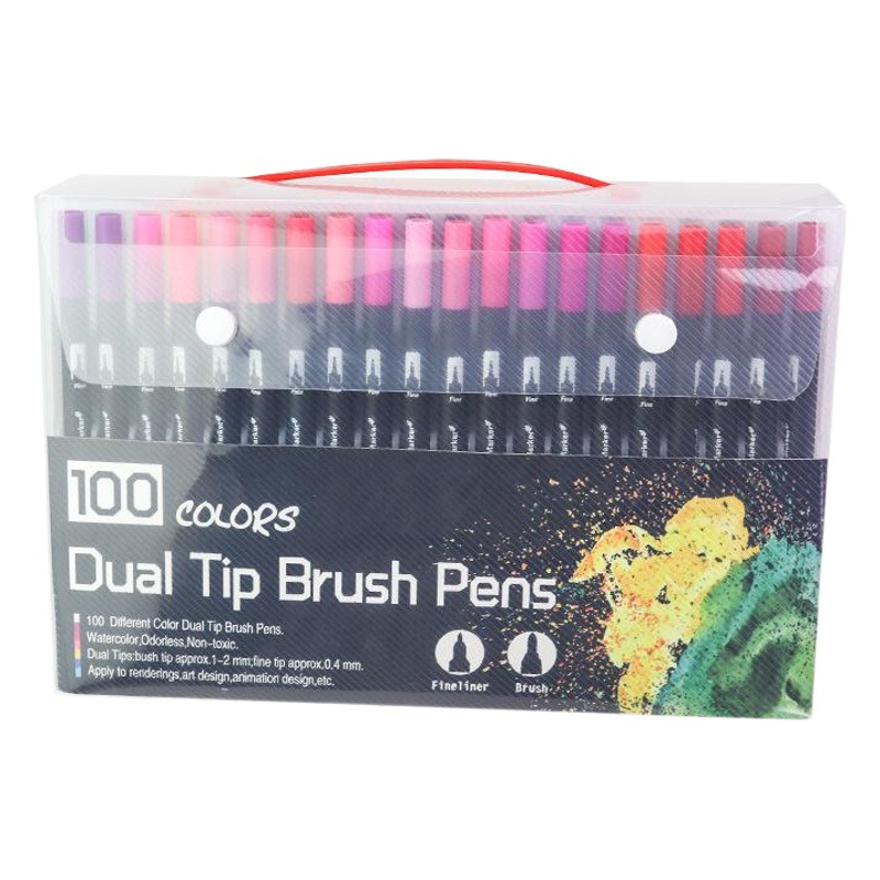 168 color watercolor pen suit 120 color Student soft head color children coloring 48 color double head painting pen washable