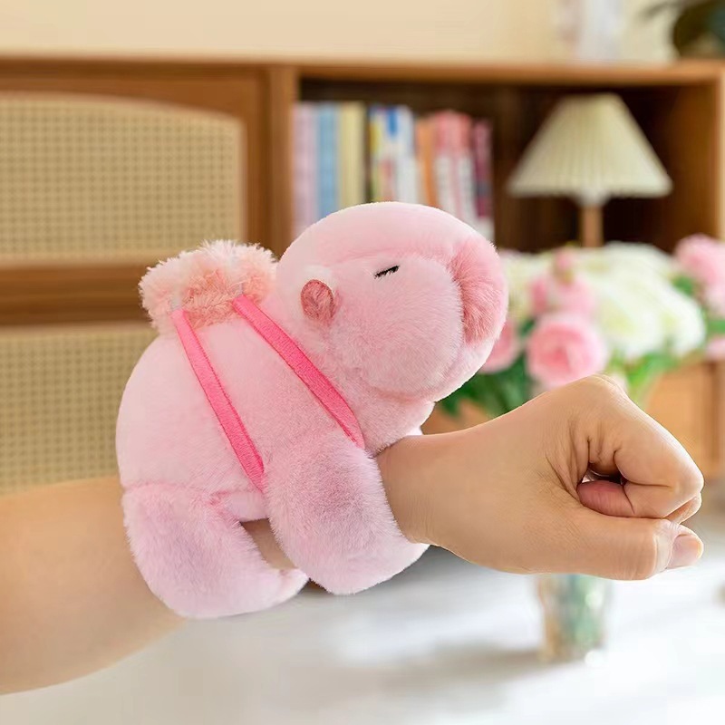 Picture of Trendy Capybara Snap Ring Bracelet Plush Toy Cross-Border Creative Capybara Doll Wagging Tail Wristband