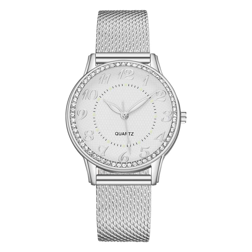 Cross-Border Diamond-Encrusted Luminous Watch for Women, Fashionable Business Mesh Strap, Women's Quartz Watch Manufacturer Wholesale Watch