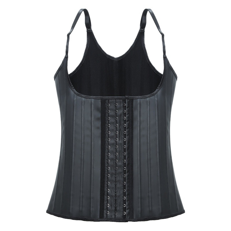 European and American Sports Matte Latex 25-Bone Vest Waist Sports Tunic Body-Shaping Top Waist Cover Waist Clip Body-Shaping Dress