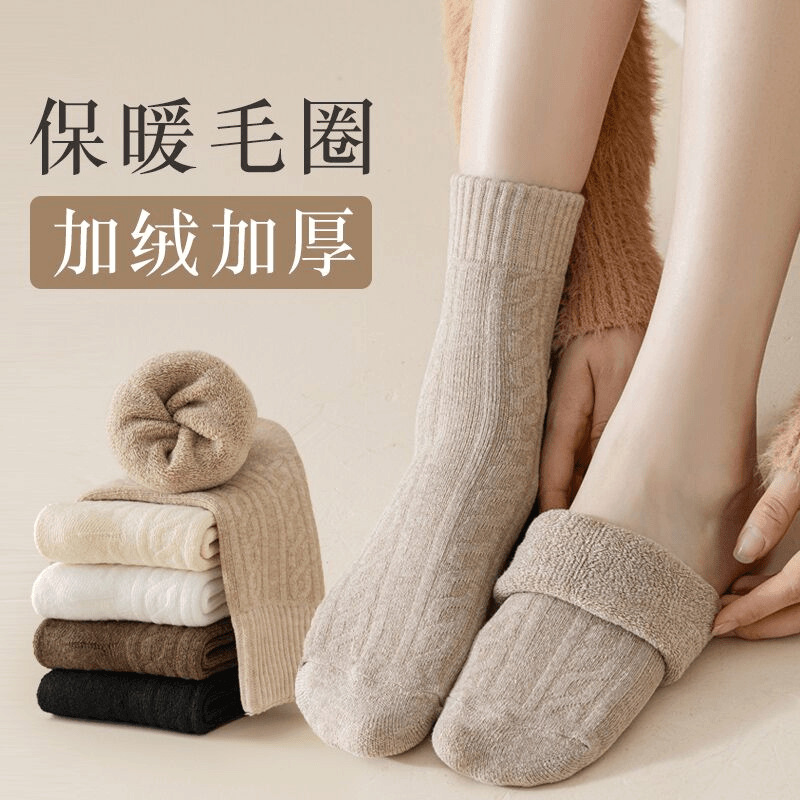 Zhuji socks Maillard socks women's autumn and winter socks warm piled socks twist Japanese winter terry thickened