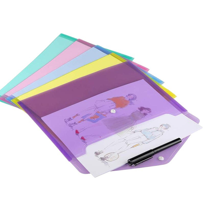 Amazon's Best-Selling Transparent A4 Folder Pvc Plastic Snap File Bag File Bag Office Information Storage Bag