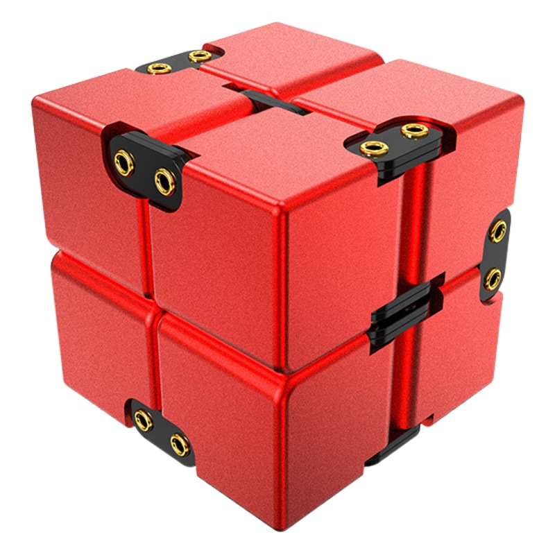 Cross-border Aluminum Alloy Infinite Rubik's Cube Decompression Artifact Fingertip Gyro Toy Shake Decompression Flip Pocket Square