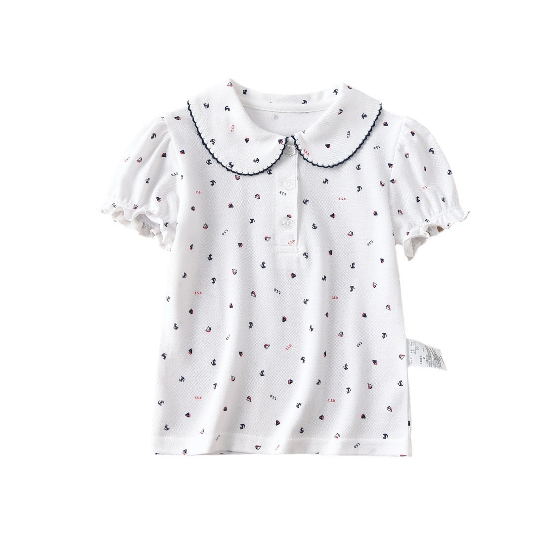 Picture of Distribution school uniform performance clothes all-match export Japanese T-shirt Navy style anchor student bottoming shirt boys and girls children