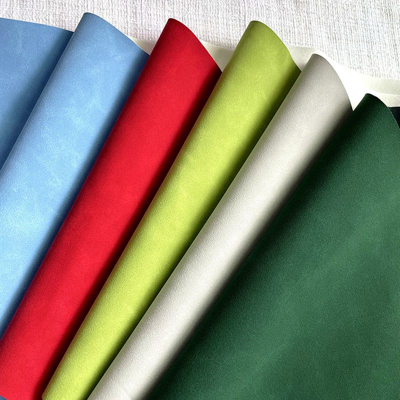 Color sheep bar frosted leather 0.8MM velvet leather shoes luggage bag imitation cotton velvet cloth bottom handbag PU leather