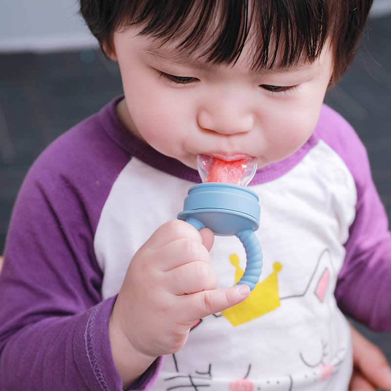 Picture of in stock baby gum silicone bite music fruit food supplement children's food grade molar stick wide mouth pacifier
