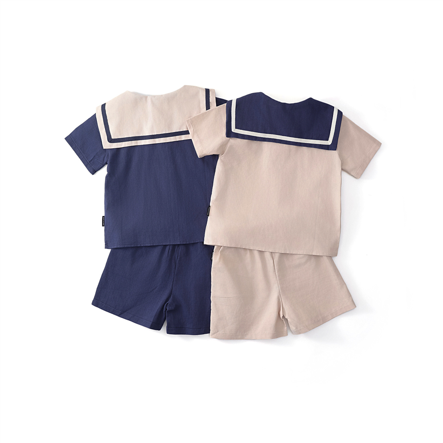 Picture of Mdd Small and Medium-Sized Children's Boys and Girls 2024 Summer New Nautica Style Cotton and Linen Short-Sleeved Shorts Suit Sister and Brother Outfits Export