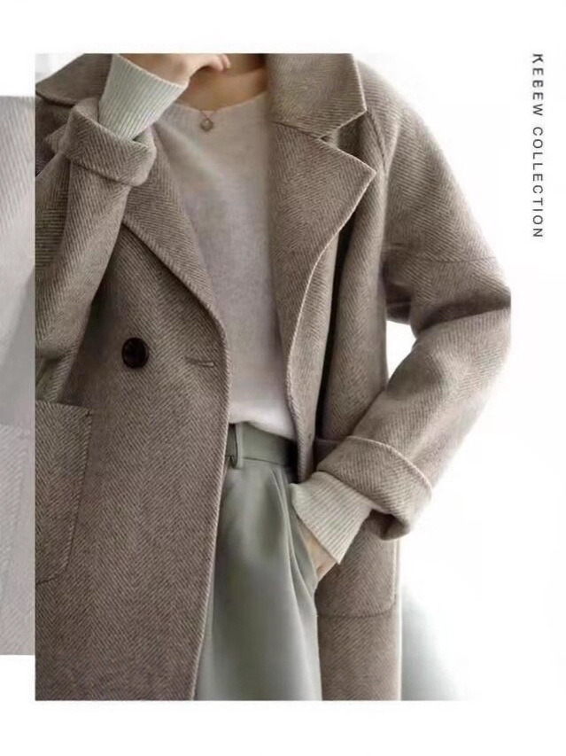 Picture of Herringbone tweed coat women's 2025 autumn and winter new fashion high-end thickened casual thick high-end coat trend