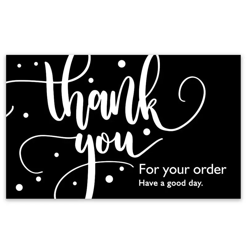 Picture of Cross-Border Wholesale Black Thank You Card Coated Paper Card Thank You Gift Card Packaging English Card