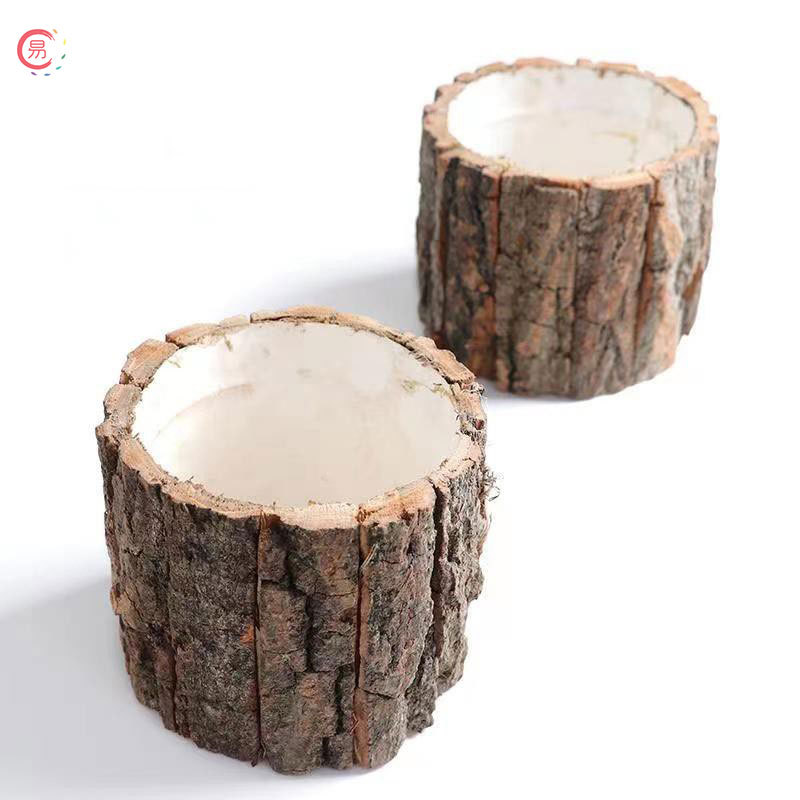 Changyi Wholesale Bark Bucket Creative Flowers Christmas Tree Hug Bucket Retro Pastoral Style Flower Arrangement Flower Box Flower Container