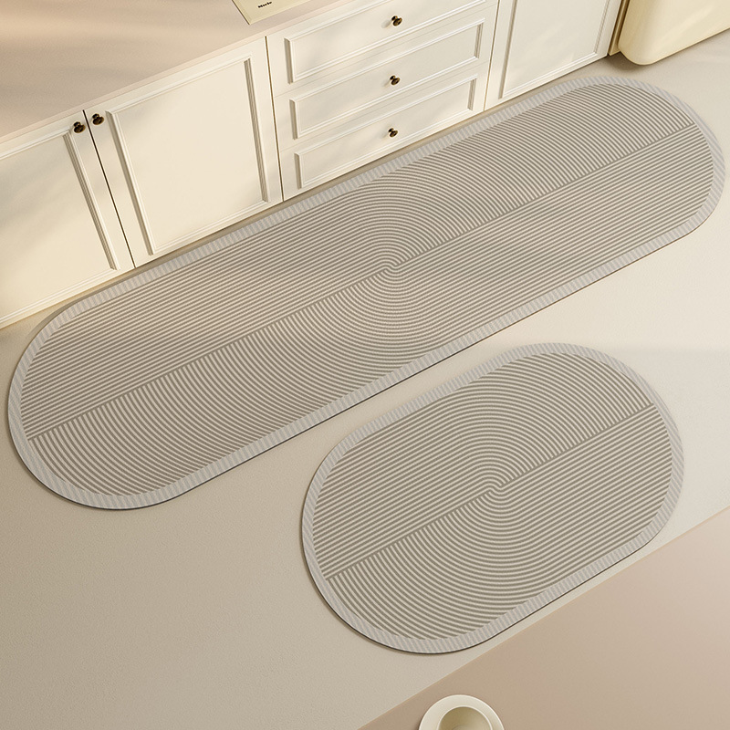 Picture of Japanese Style Line Diatom Mud Water Absorbing Oil Kitchen Mat Light Luxury Bathroom Non-Slip Floor Mat Bathroom Quick-Dry Door Mat