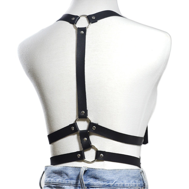 Cross-Border European and American Harajuku Stage Nightclub Belt Restraint Imitation Leather Suspender Belt Women's One-Piece Fashion Pin Buckle Belt