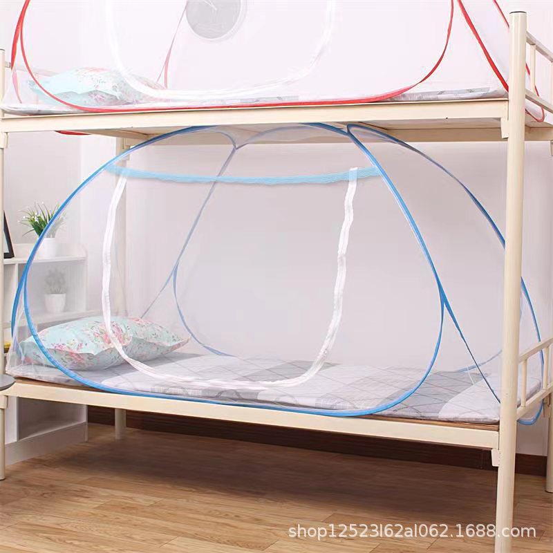 Picture of Mosquito Net Student Dormitory Upper and Lower Bushes 90cm Bottom Installation-Free Mongolian Yurt Single Mother Bed Home 1.5 m 1.2