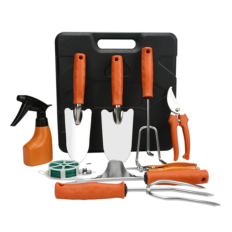 Picture of Amazon Garden Tool Set New Gardening Tools Stainless Steel Nine-Piece Potted Plant Pruning Shovel Set