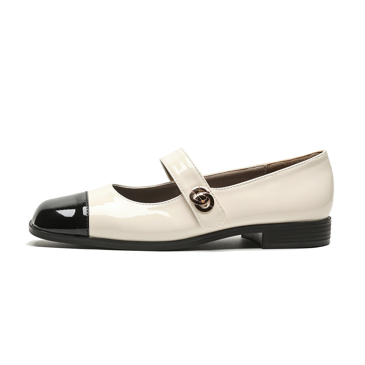 Picture of French Preppy Style Classic Versatile Round-Toe Shallow Strap Mary Jane Shoes with Chunky Heels for Women, Spring and Summer