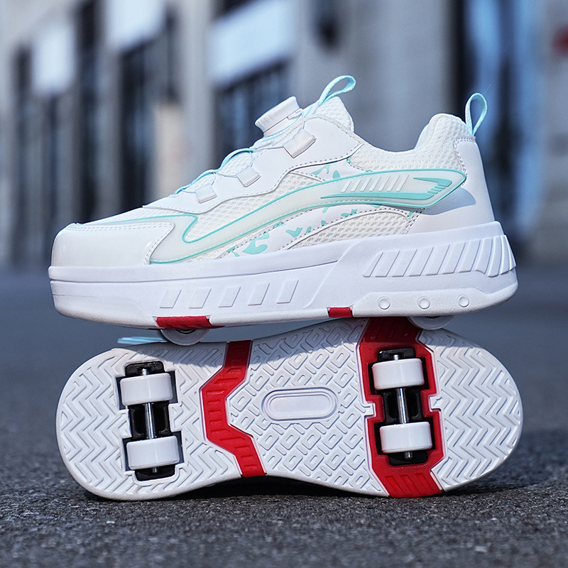 Picture of Cross-border foreign trade heywalk shoes for boys and girls four-wheel double-wheel LED flashing light luminous automatic invisible pulley skates
