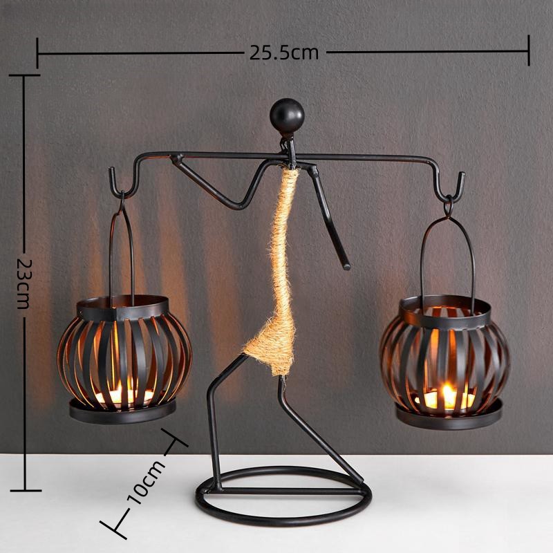 Picture of Cross-border Iron Candlestick Decoration Ornaments European Restaurant Dining Table Atmosphere Lamp Candlestick Home Metal Crafts