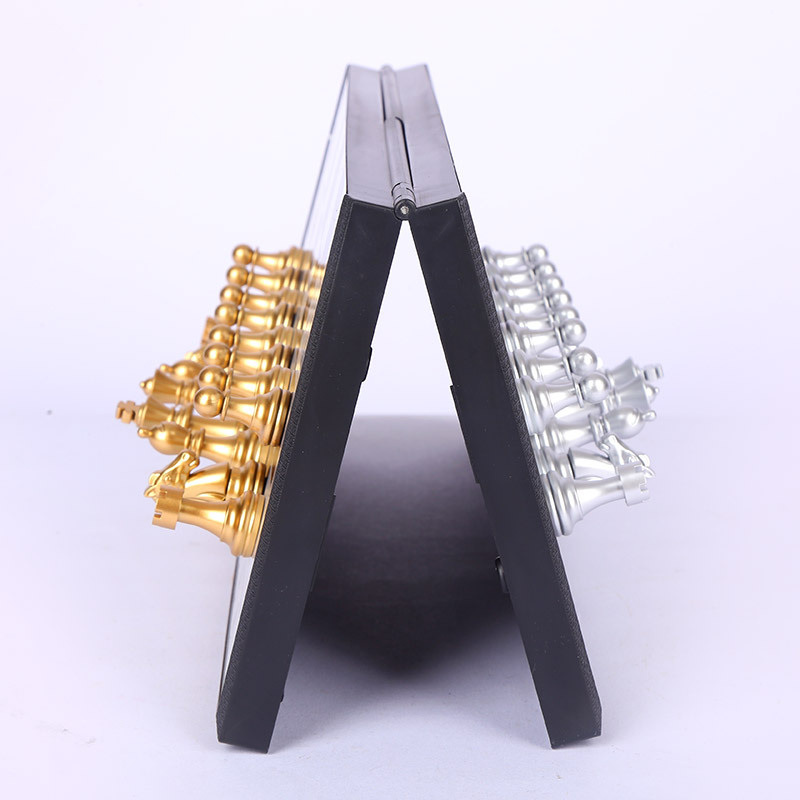 Picture of Magnetic Chess Black and White Gold and Silver Chess Pieces Cross-Border English Packaging Foldable Chessboard Magnet Chess