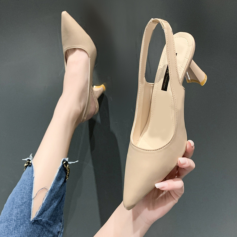 Picture of 2022 Spring and Summer New Pointed Toe High Heels Women's Stiletto Toe Sandals Back Hollow Shallow Mouth Single Shoes Women