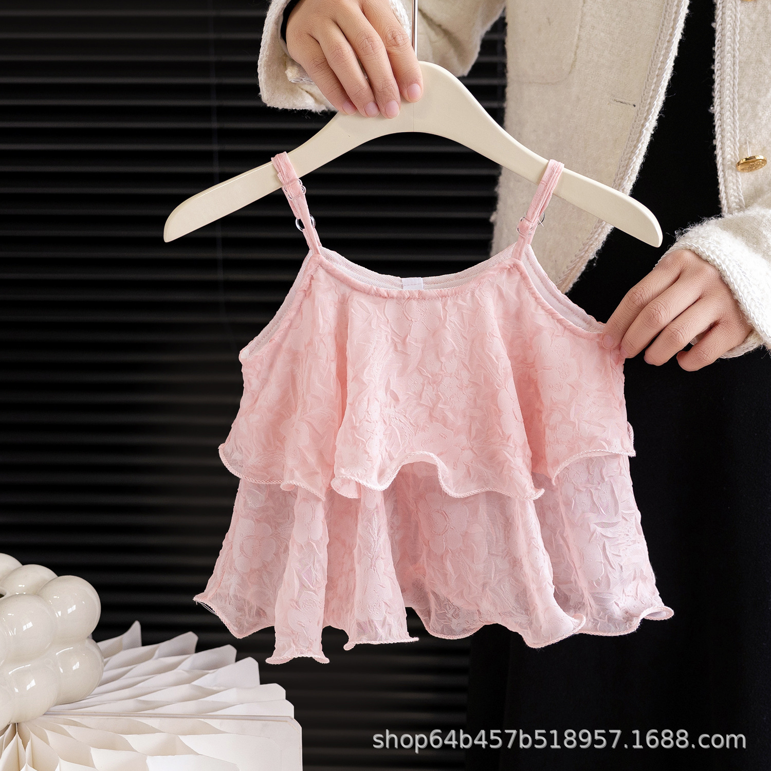 Picture of Girls' Fashion Cute Vest Baby's Summer Western Style Top Children's 2024 New Korean Style Breathable Outer Wear Sling