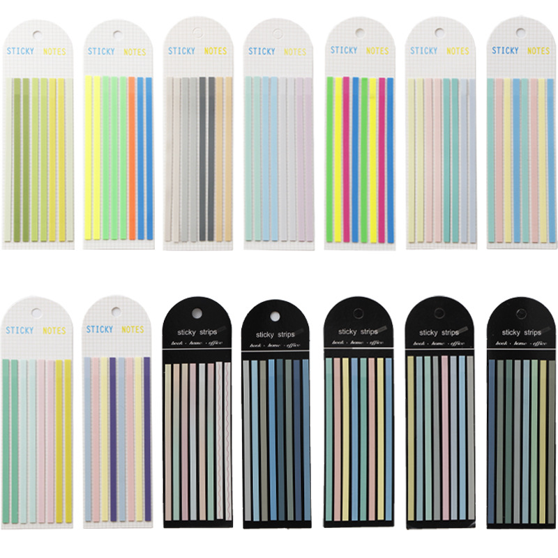 PET Extremely Slender Index Sticker Fluorescent Extended Waterproof Post-it Sticker Translucent Marker Sticker