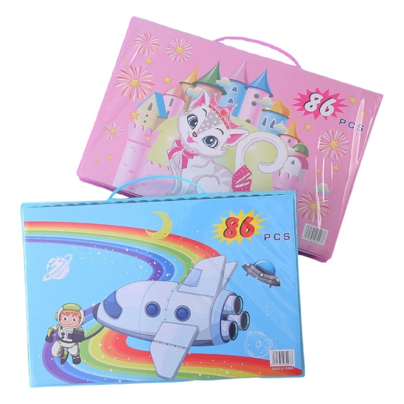 Brush Set 86 Pcts Children Washable Art Painting Tools Painting Set Crayon Watercolor Pen Stationery Gift Pen
