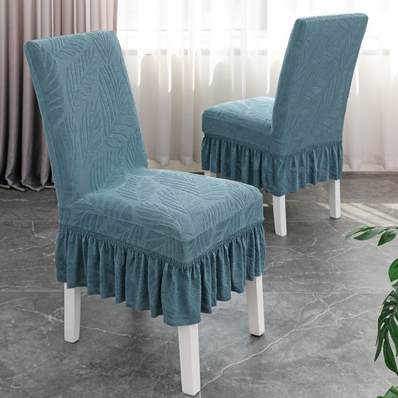 Picture of Four Seasons Universal Household Dining Table Chair Cover Chair Cover Light Luxury Hotel Restaurant Jacquard Skirt Elastic Chair Cover Simple