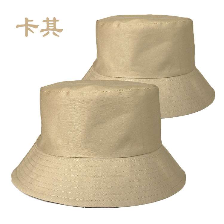 Picture of Cross-border adult fisherman hat solid color custom logo embroidery printing fisherman hat sunshade light plate custom basin hat