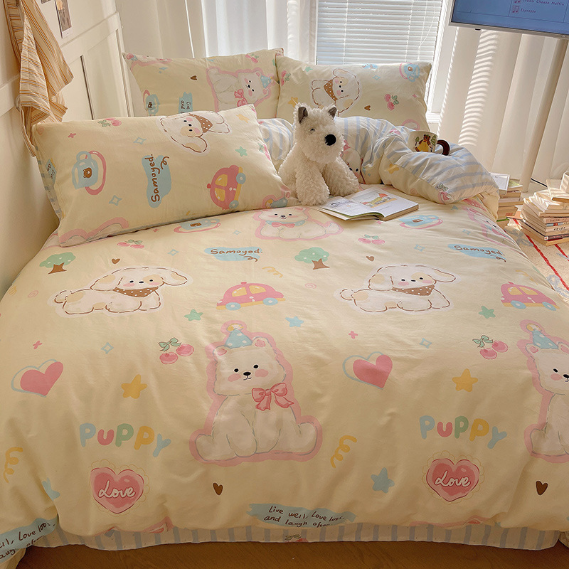 Picture of Wholesale ins cotton four-piece student dormitory three-piece set bed hat autumn and winter group purchase gift generation manufacturers