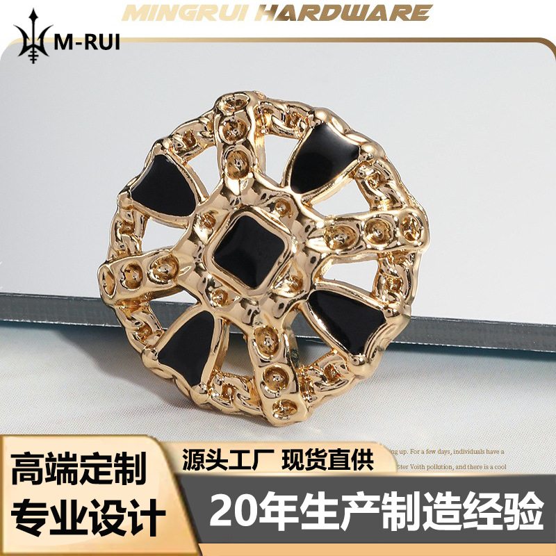 Chanel Style Button Retro British Coat Sweater Hollow Dispensing Hand Sewn Button Zinc Alloy Oil Creative Button