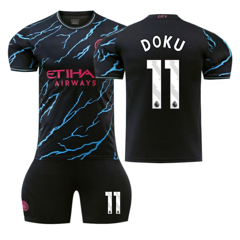 Picture of 23-24 Manchester City II away football uniform suit No. 9 Harland 17 de brauney 10 Rushford 47 Forden