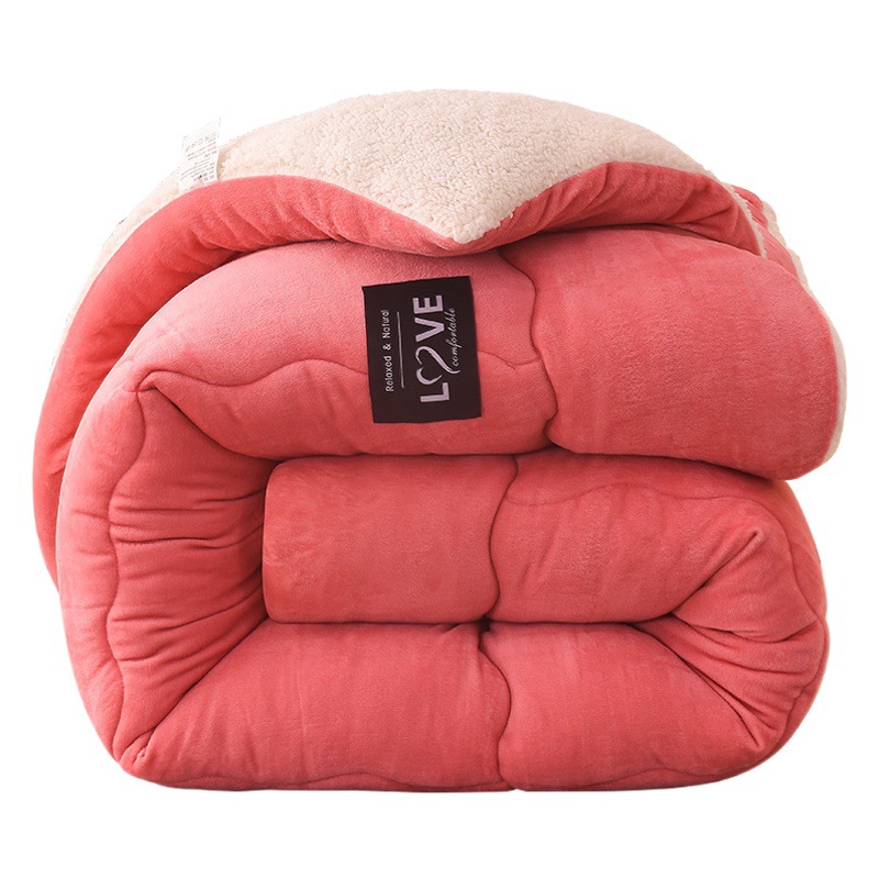 Winter Lamb Wool Quilt, Thickened Version, Warm Fleece Quilt, Autumn and Winter Milk Velvet Cotton Quilt, Student Dormitory Quilt Core