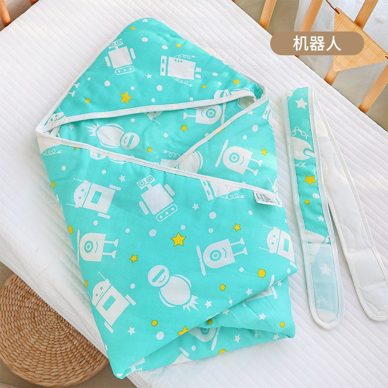 Picture of Baby hugging quilt big rabbit ears newborn bag swaddling baby delivery room small quilt available in four seasons