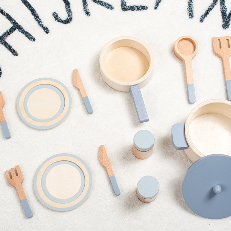 Picture of Cross-border New Products Wooden Children's Play-house Simulation Kitchen Toy Set Cooking Rice Cooking Kindergarten Interactive Toys