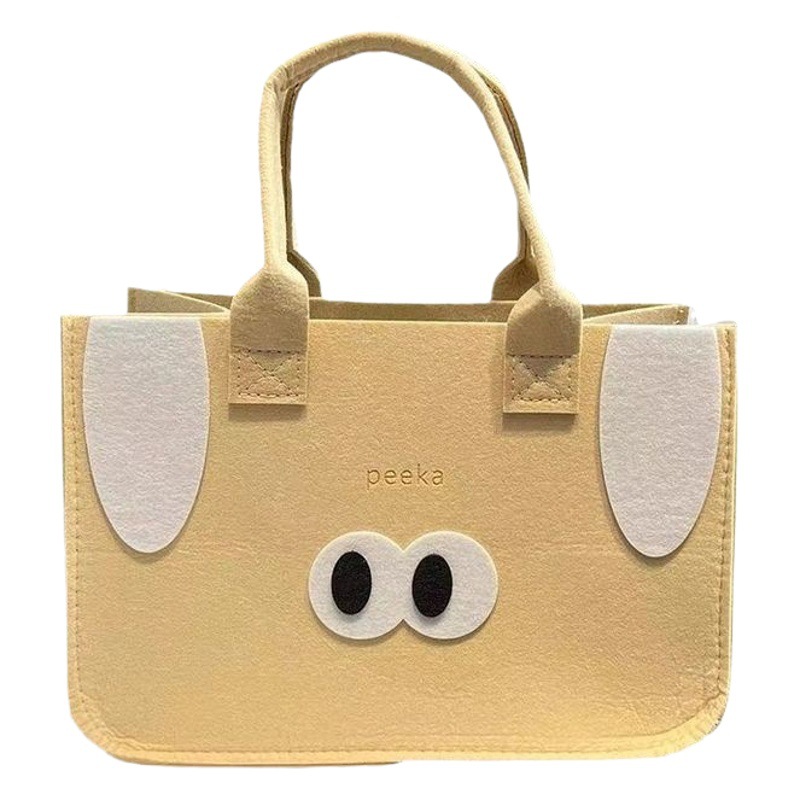 New Internet Celebratory Simple Felt Cartoon Portable Book Portable Cute Casual Fashion Felt Handbag