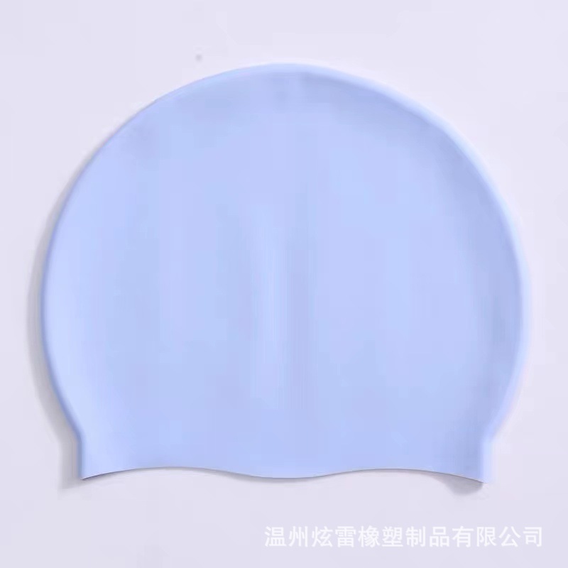 Picture of Ready Stock Wholesale Silicone Swimming Cap Solid Color Silicone Swimming Cap Adult Swimming Cap with Head Shape