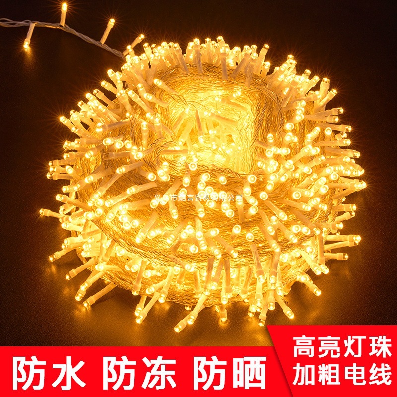 Small lanterns, flashing lights, string lights, gypsophila, colorful lights, ambient lights, New Year's decorations, Spring Festival, and outdoor neon lights