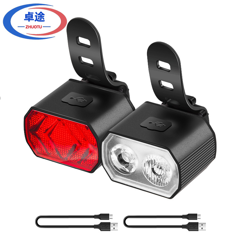 Picture of Bicycle Front and Rear Lights Cross-Border New Product Type-C Rechargeable Headlight Tail Light Set Mountain Bike Cycling Equipment